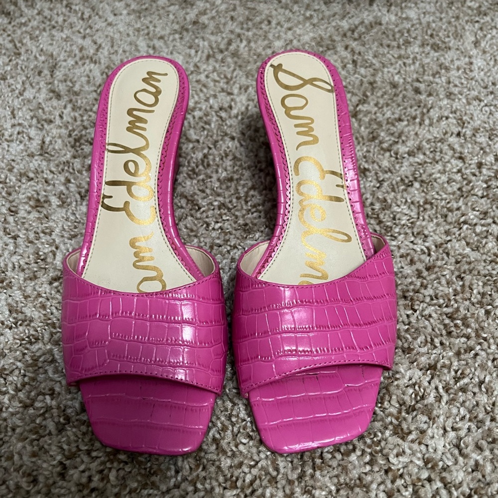 Pink leather Sam Edelman mules! Size 8.5.